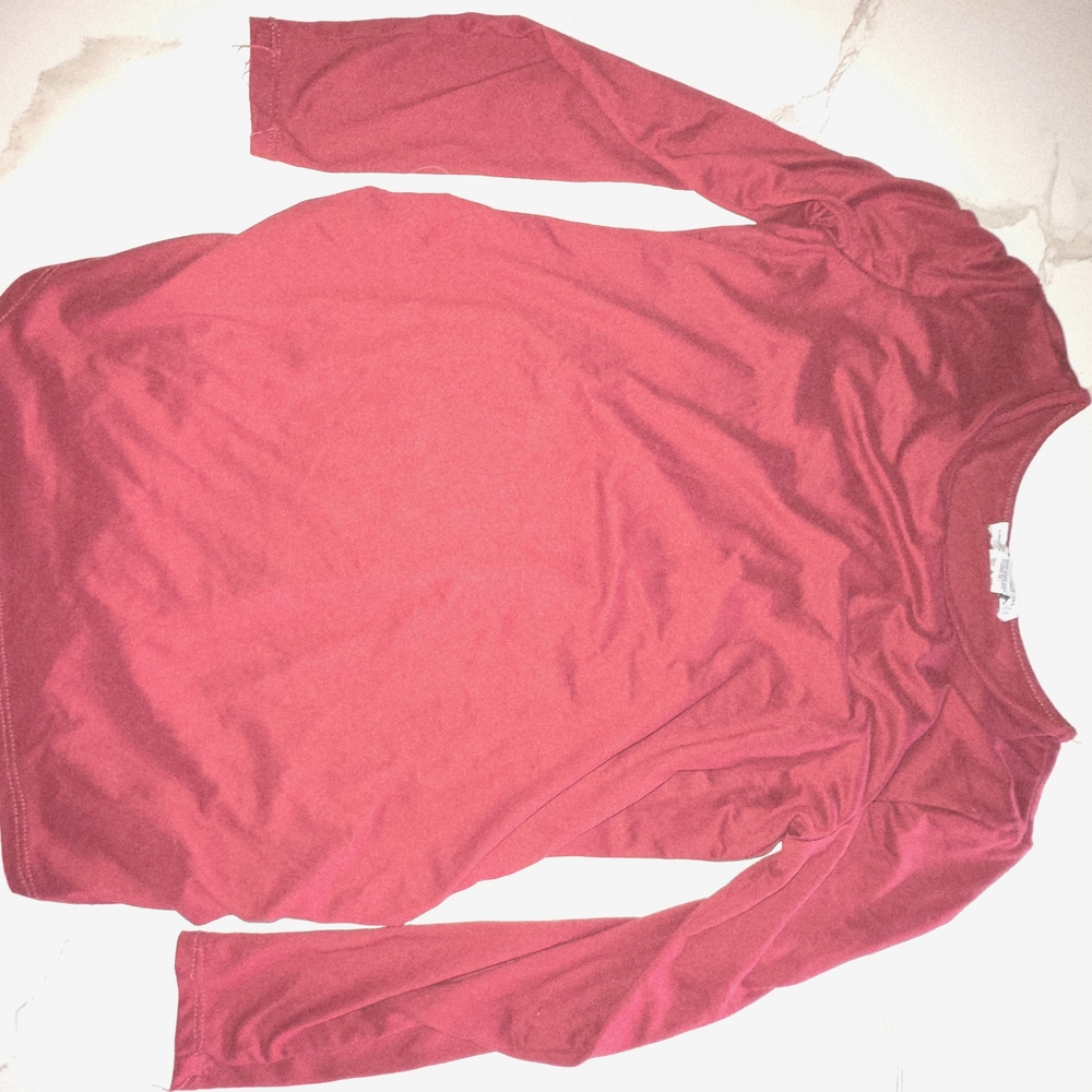 Elegant Red Long Sleeve Women's Maternity Top